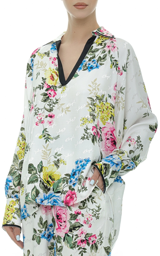 BLUGIRL-Bluza din satin cu imprimeu floral